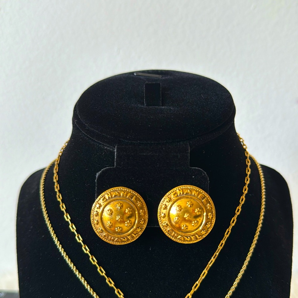 24K Gold Plated Chanel Earrings in Very Good Used Condition